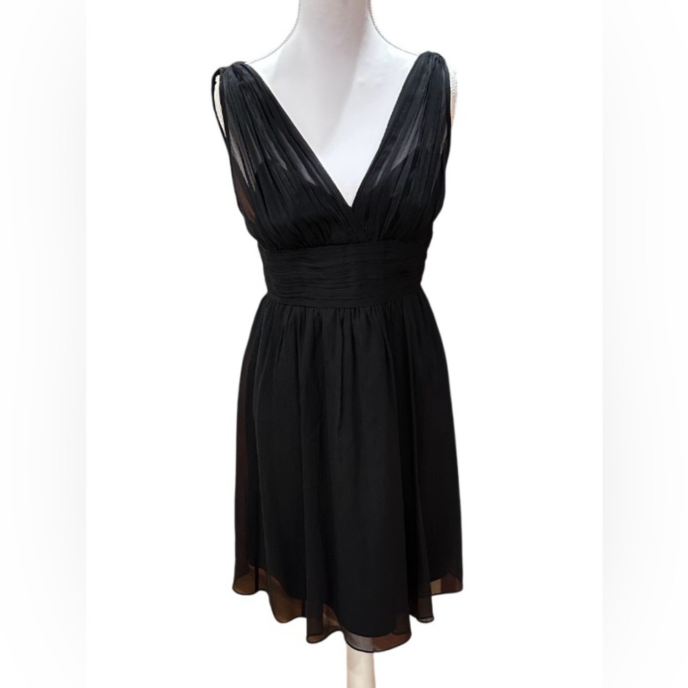 J. Crew Black‎ Silk Chiffon Ava Dress 4P